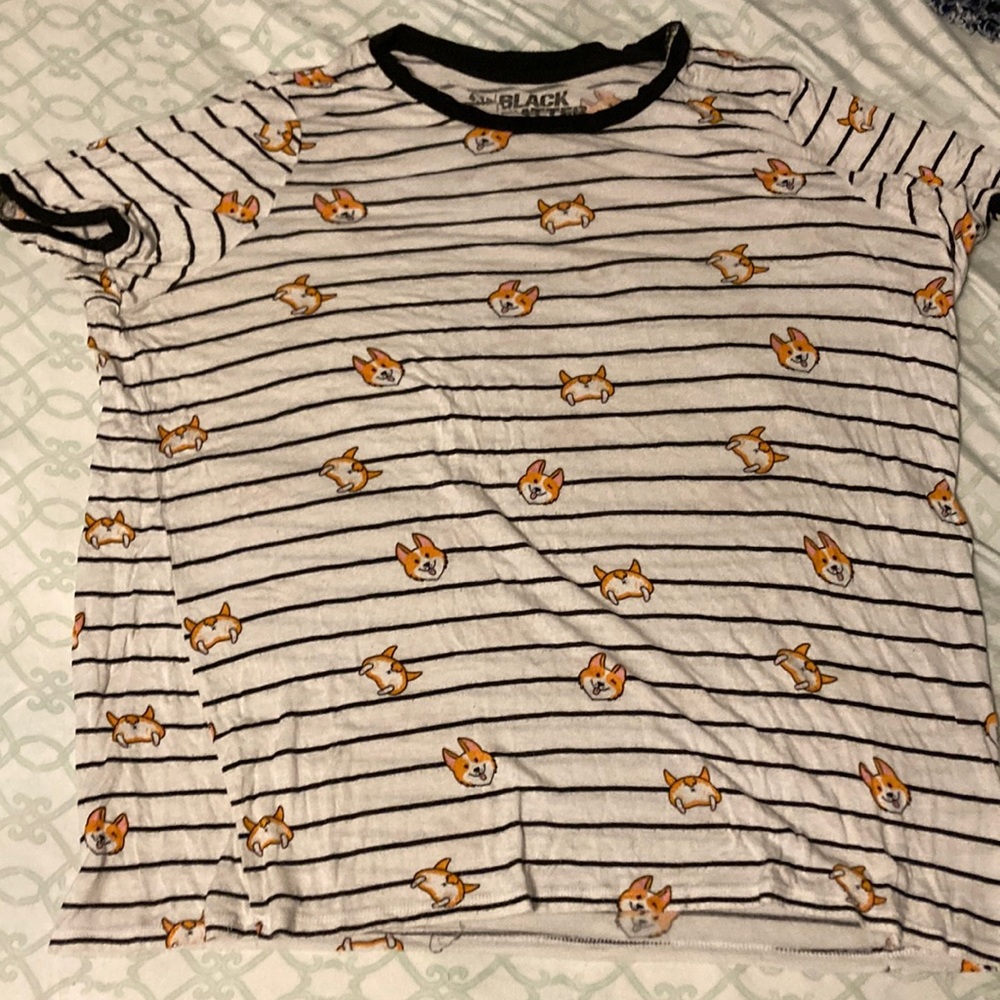 Black and white corgi shirt